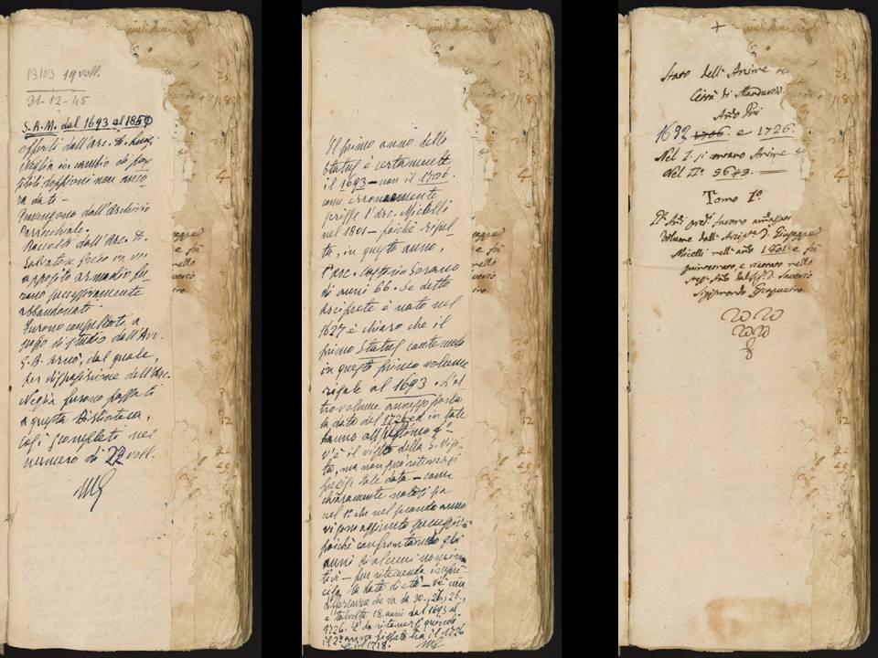 Gli “Status animarum” (stati delle anime)
