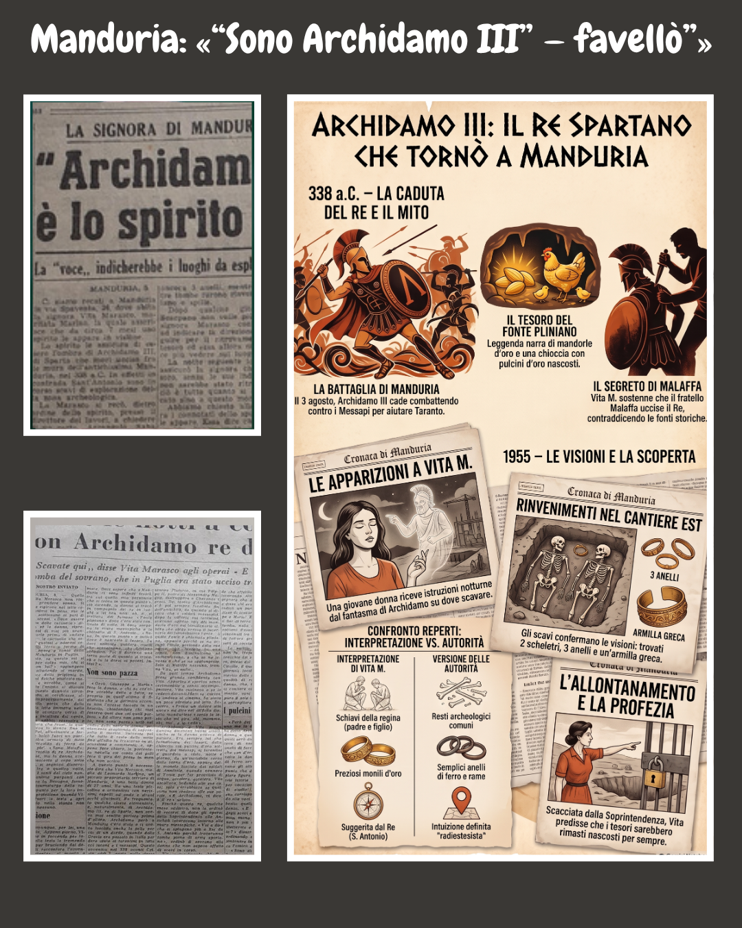 &laquo;&rdquo;Sono Archidamo, Archidamo III re di Sparta&rdquo; &mdash; favell&ograve;&raquo;